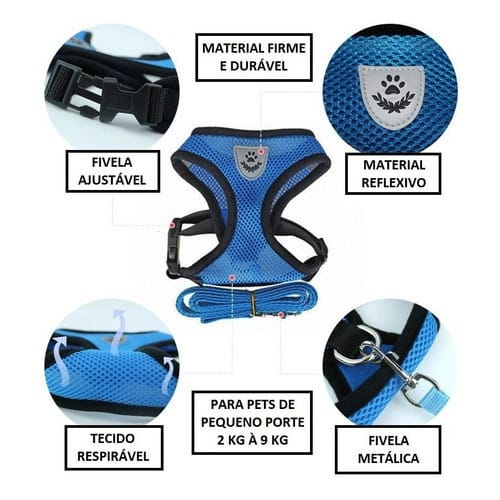 Coleira Peitoral & Guia Pet Conforto