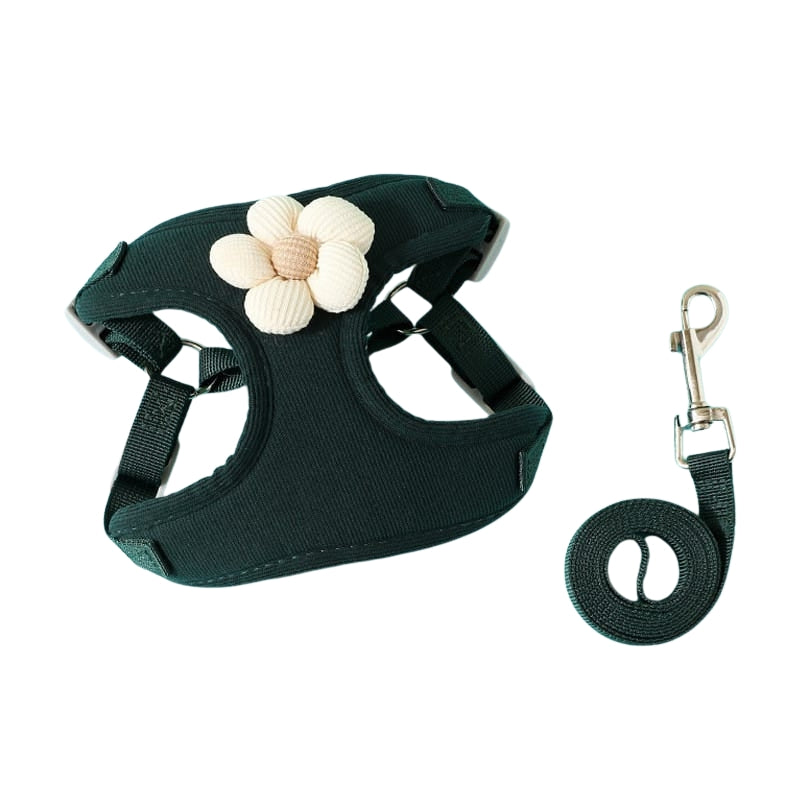 Coleira Peitoral & Guia Pet Florzinha