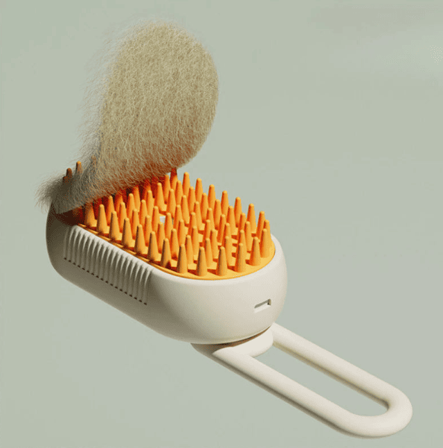 Escova a Vapor 3 em 1 para Pets – Limpa, Massageia e Hidrata a Pelagem